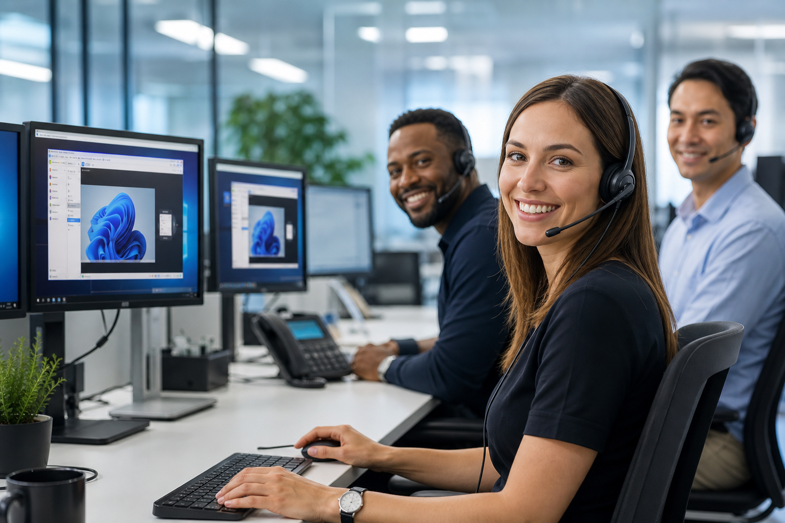 MatzoTech remote IT support team with headsets