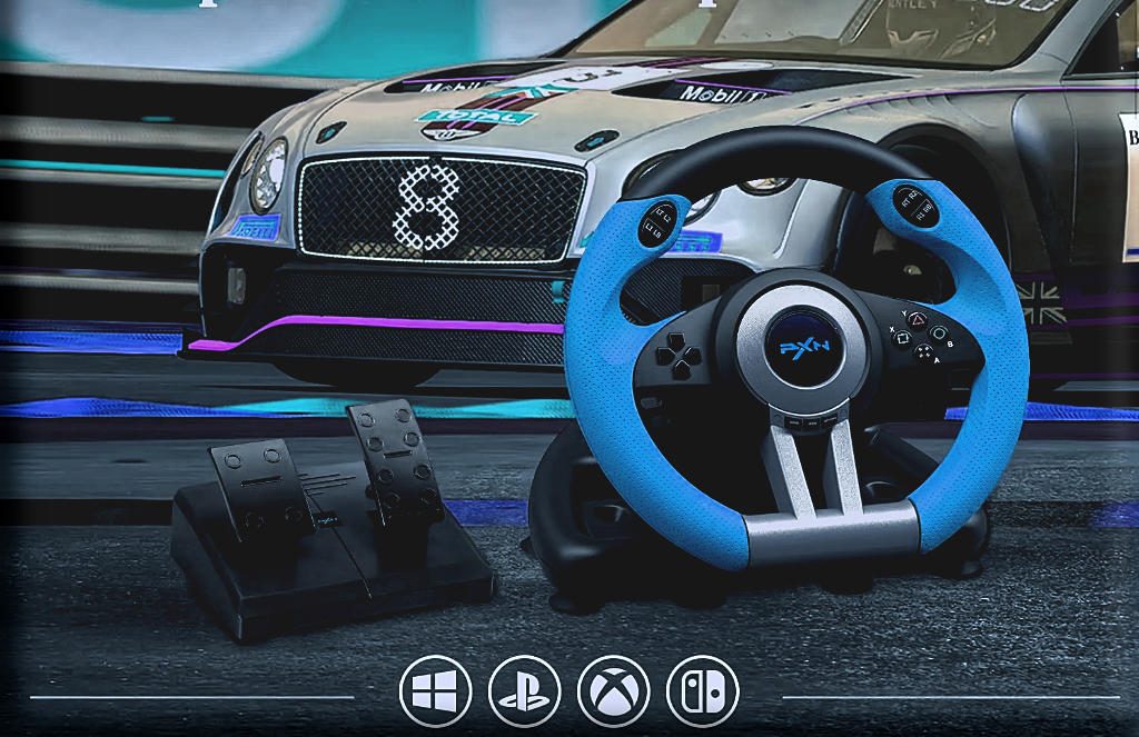 Level up your gaming: Best PXN racing wheels & flight joysticks 3 Gaming steering wheel with pedals.