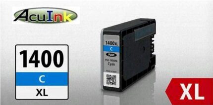 acuink 1400c xl. Canon PGI-1400XL High Yield Cyan Pigment Compatible Ink Cartridge - 1,020 Page Yield