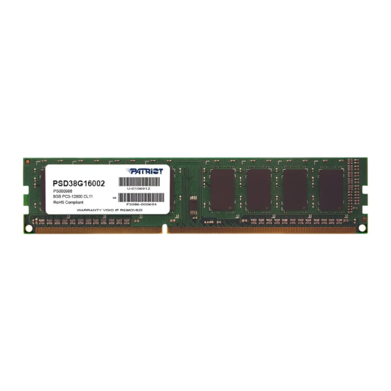 Patriot SL 8GB 1600MHz DDR3 SS Desktop Memory 3 PSD38G16002_wr_01b.jpg. Patriot SL 8GB 1600MHz DDR3 SS Desktop Memory