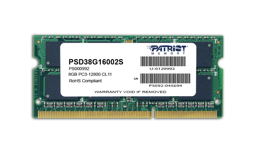 Patriot Signature Line 8GB DDR3 1600MHz Laptop Ram 1 PSD38G16002S1.jpg. Patriot Signature Line 8GB DDR3 1600MHz Laptop Ram