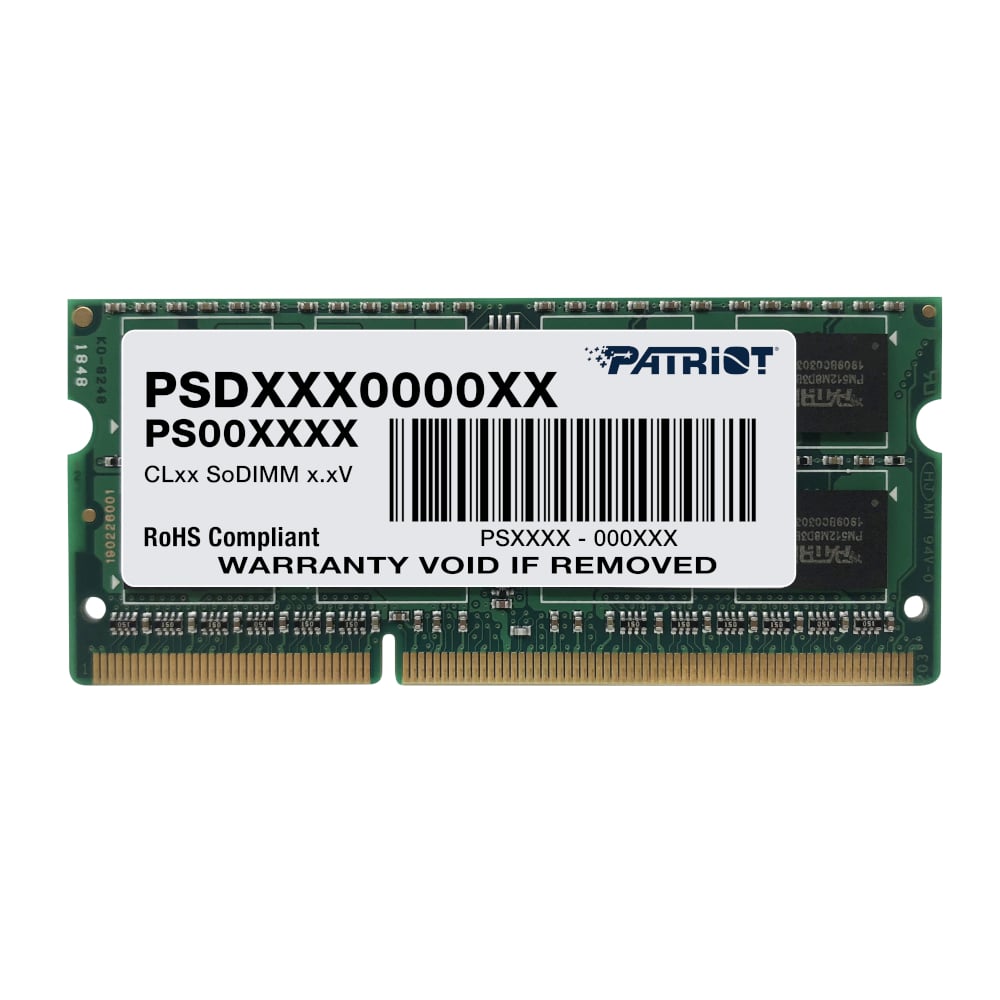 Patriot Signature Line 8GB DDR3 1600MHz Laptop Ram 2 PSD38G16002S_wr_01a.jpg. Patriot Signature Line 8GB DDR3 1600MHz Laptop Ram