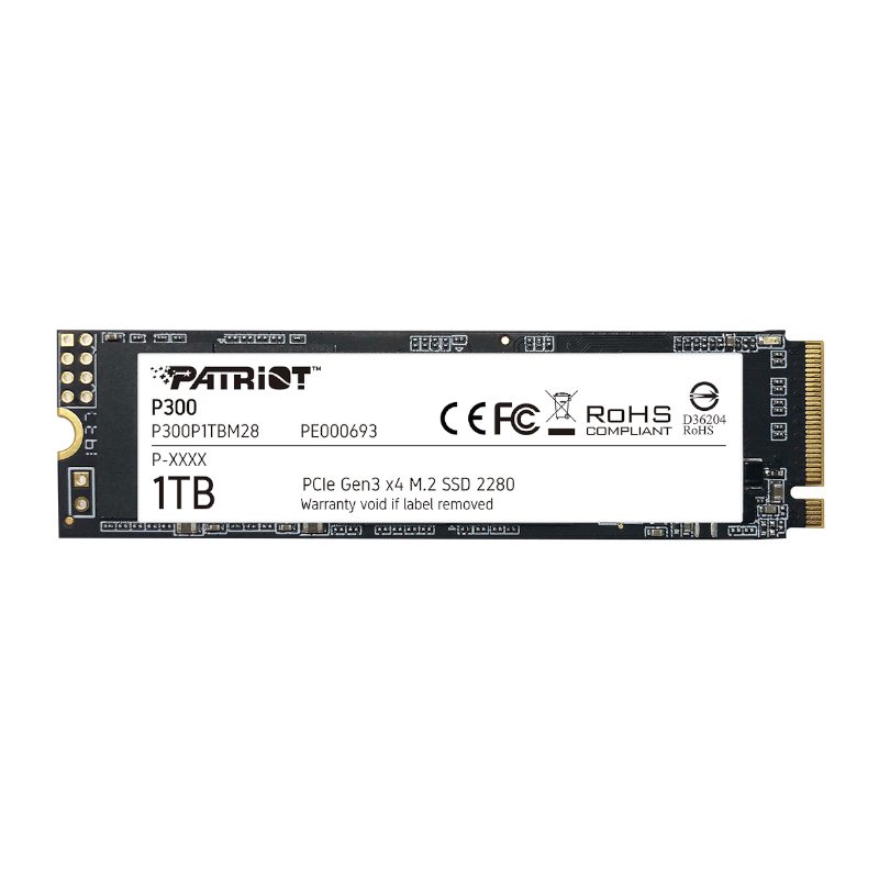 Patriot P300 1TB M.2 PCIe NVMe SSD 1 P300P1TBM28_wr_01.jpg. Patriot P300 1TB M.2 PCIe NVMe SSD