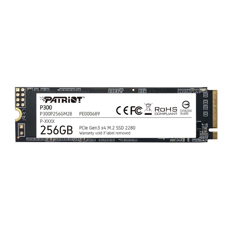 Patriot P300 256GB M.2 PCIe NVMe SSD 1 P300P256GM28_wr_01.jpg. Patriot P300 256GB M.2 PCIe NVMe SSD