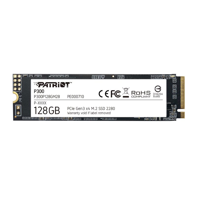 Patriot P300 128GB M.2 PCIe NVMe SSD 1 P300P128GM28_wr_01.jpg. Patriot P300 128GB M.2 PCIe NVMe SSD