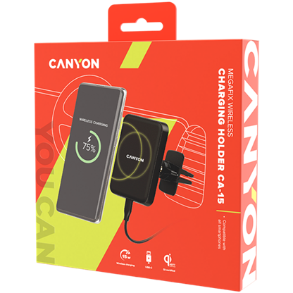 CANYON CH-15, Car holder and wireless charger MegaFix, C-15, 15W, Input: US 6 211203082530322701.jpg. CANYON CH-15, Car holder and wireless charger MegaFix, C-15, 15W, Input: US