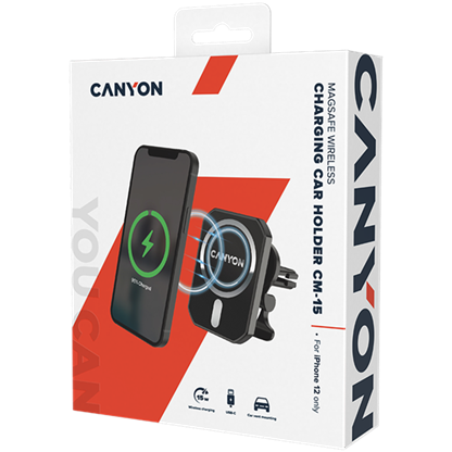 CANYON CH-15, Magnetic car holder and wireless charger, C-15-01, 15W,Input: 4 210901160012328952.jpg. CANYON CH-15, Magnetic car holder and wireless charger, C-15-01, 15W,Input: