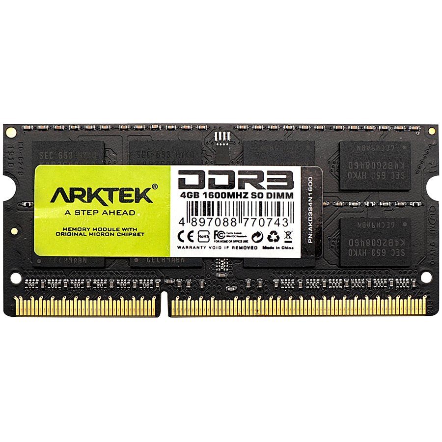 Arktek Memory 4GB DDR3 PC-1600 SO-DIMM RAM Module for Notebook 2 201104170043318543.jpg. Arktek Memory 4GB DDR3 PC-1600 SO-DIMM RAM Module for Notebook