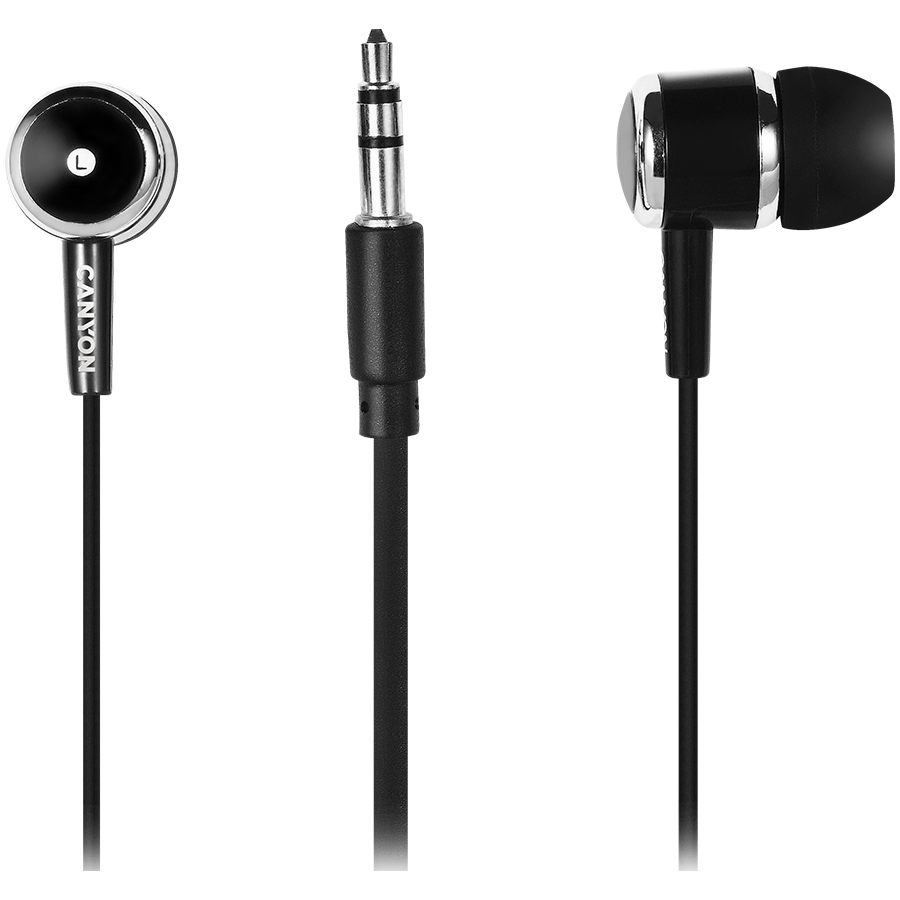 CANYON EPM-01, Stereo earphones with microphone, Black, cable length 1.2m, 2 240612121308818727.jpg. CANYON EPM-01, Stereo earphones with microphone, Black, cable length 1.2m,