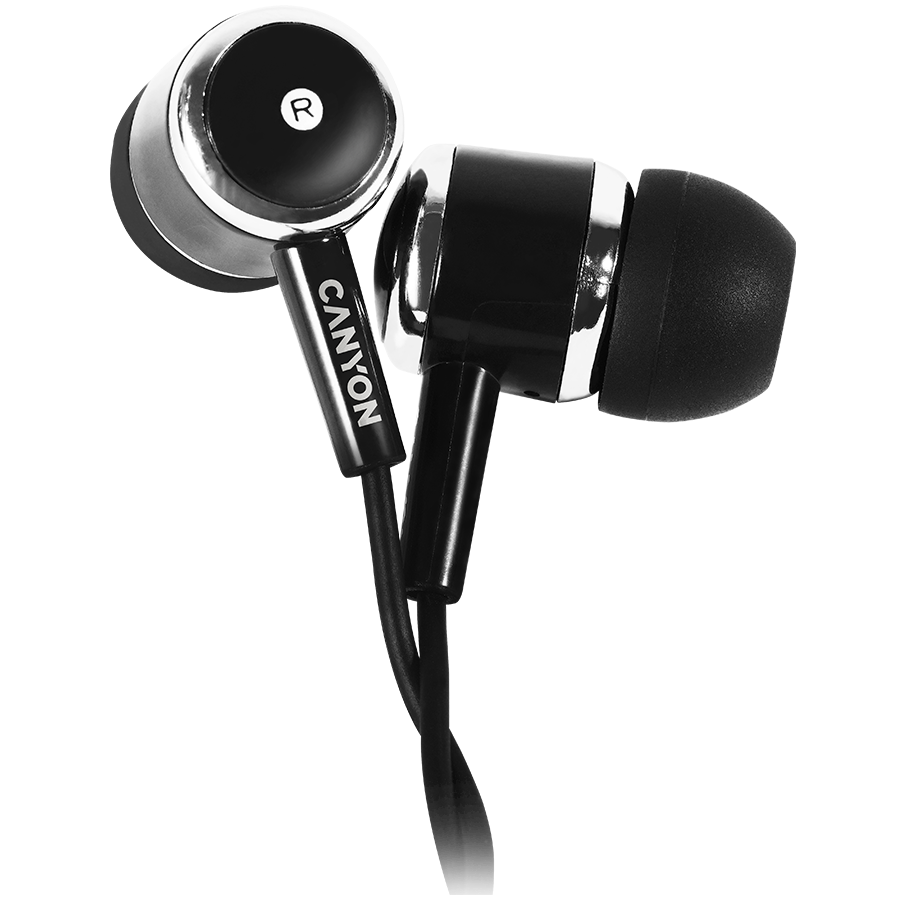 CANYON EPM-01, Stereo earphones with microphone, Black, cable length 1.2m, 4 240612121256935953.jpg. CANYON EPM-01, Stereo earphones with microphone, Black, cable length 1.2m,