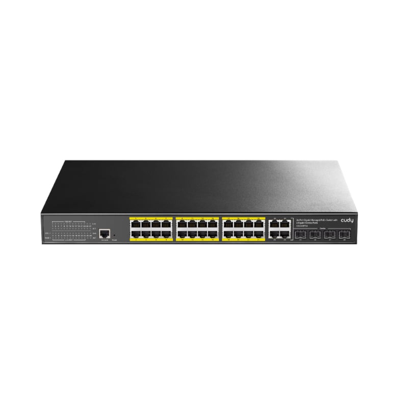 Cudy 24 Port Layer 2 Managed Gigabit PoE Switch 1 GS2028PS4_wr_01.jpg. Cudy 24 Port Layer 2 Managed Gigabit PoE Switch