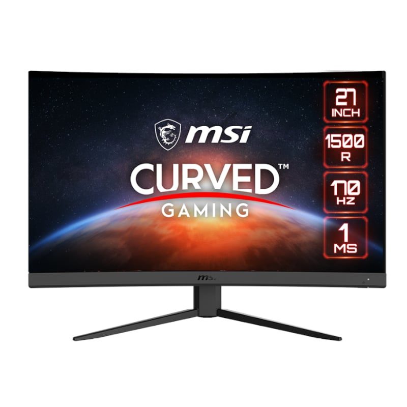 MSI G27CQ4 E2 27" WQHD (2560x1440) 1ms 170Hz VA AMD FreeSync Premium 1500R Curved Gaming Monitor 1 G27CQ4E2_wr_01.jpeg. MSI G27CQ4 E2 27" WQHD (2560x1440) 1ms 170Hz VA AMD FreeSync Premium 1500R Curved Gaming Monitor