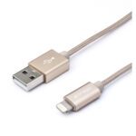 IPLBR03GLD.jpg. Cirago Braided Lightning USB Charge & Sync Cable, 1 Meter (MFi Certified) - Gold