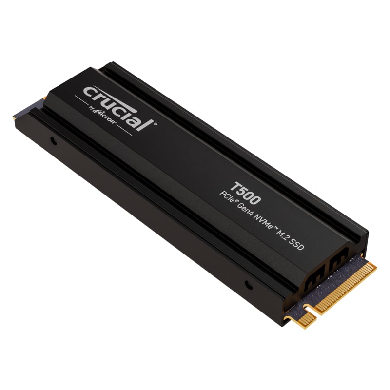 Crucial T500 1TB PCIe Gen4 NVMe M.2 SSD with Heatsink 2 CT1000T500SSD5_wr_01.jpg. Crucial T500 1TB PCIe Gen4 NVMe M.2 SSD with Heatsink
