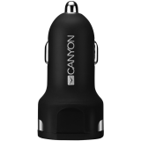 CNE-CCA04B. CANYON C-04, Universal 2xUSB car adapter, Input 12V-24V, Output 5V-2.4A, wi