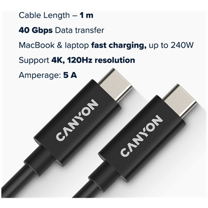 CANYON UC-44, cable, U4-CC-5A1M-E, USB4 TYPE-C to TYPE-C cable assembly 40G 3 221104082356074175.jpg. CANYON UC-44, cable, U4-CC-5A1M-E, USB4 TYPE-C to TYPE-C cable assembly 40G
