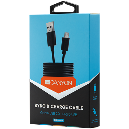 CANYON UM-1, Micro USB cable, 1M, Black, 15*8.2*1000mm, 0.018kg 4 200120150013719473.jpg. CANYON UM-1, Micro USB cable, 1M, Black, 15*8.2*1000mm, 0.018kg