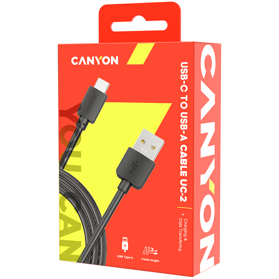 CANYON UC-2, Type C USB 2.0 standard cable, Power & Data output, 5V 1A, OD 4 211214110551317112.jpg. CANYON UC-2, Type C USB 2.0 standard cable, Power & Data output, 5V 1A, OD