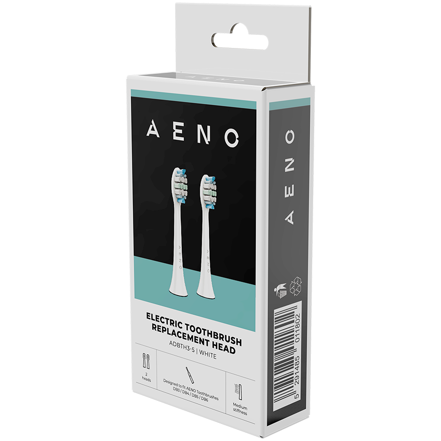 AENO Replacement toothbrush heads, White, Dupont bristles, 2pcs in set (for 5 241205170013892894.jpg. AENO Replacement toothbrush heads, White, Dupont bristles, 2pcs in set (for