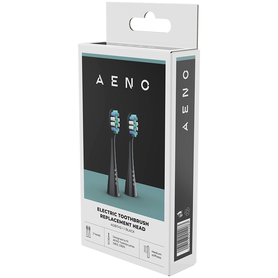 AENO Replacement toothbrush heads, Black, Dupont bristles, 2pcs in set (for 5 241205130011938935.jpg. AENO Replacement toothbrush heads, Black, Dupont bristles, 2pcs in set (for