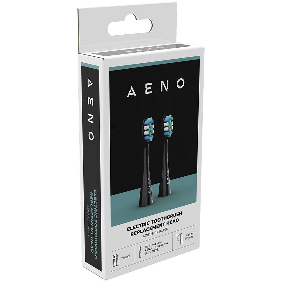 AENO Replacement toothbrush heads, Black, Dupont bristles, 2pcs in set (for 6 241205130011971707.jpg. AENO Replacement toothbrush heads, Black, Dupont bristles, 2pcs in set (for
