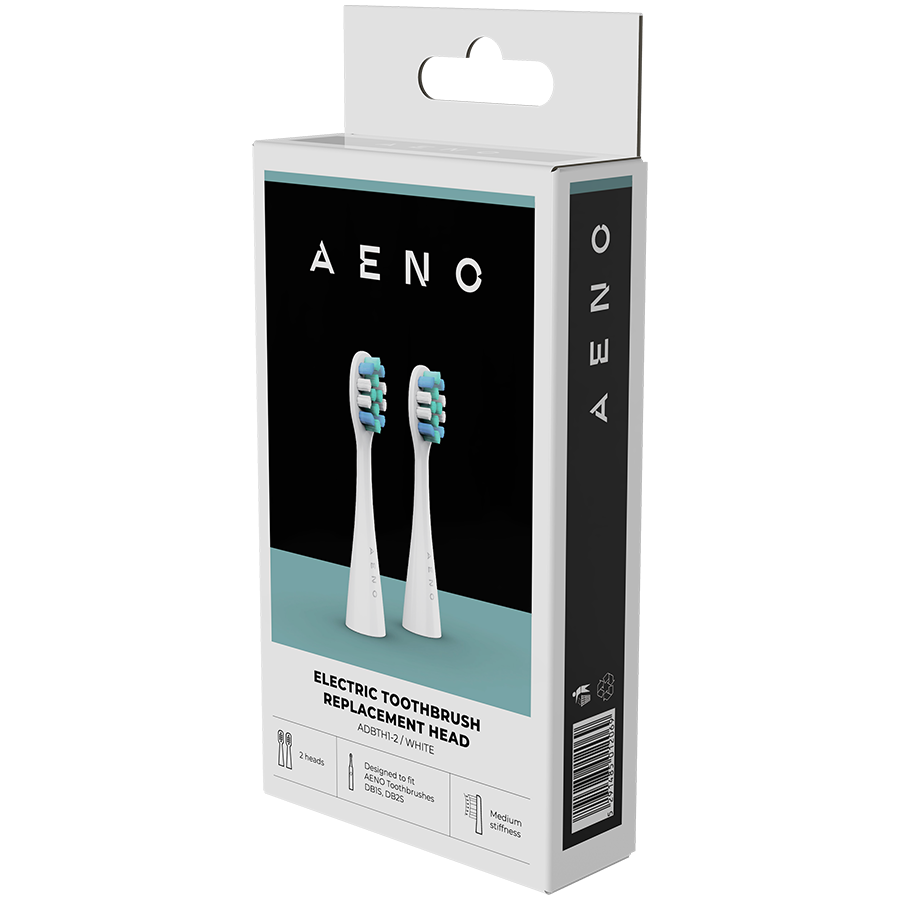 AENO Replacement toothbrush heads, White, Dupont bristles, 2pcs in set (for 4 241205073144726872.jpg. AENO Replacement toothbrush heads, White, Dupont bristles, 2pcs in set (for