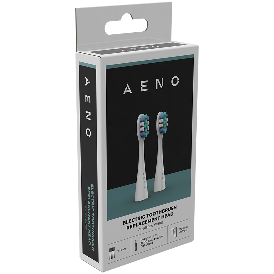 AENO Replacement toothbrush heads, White, Dupont bristles, 2pcs in set (for 5 241205073157506039.jpg. AENO Replacement toothbrush heads, White, Dupont bristles, 2pcs in set (for