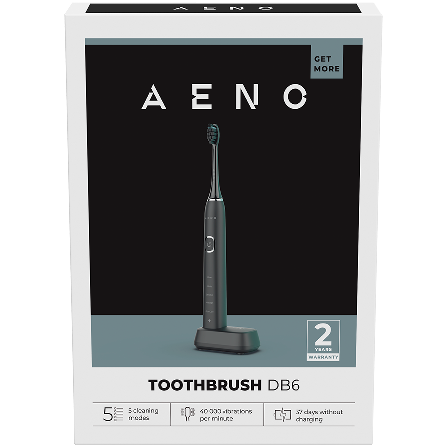 AENO Sonic Electric Toothbrush DB6: Black, 5 modes, wireless charging, 4600 6 241016180027826616.jpg. AENO Sonic Electric Toothbrush DB6: Black, 5 modes, wireless charging, 4600
