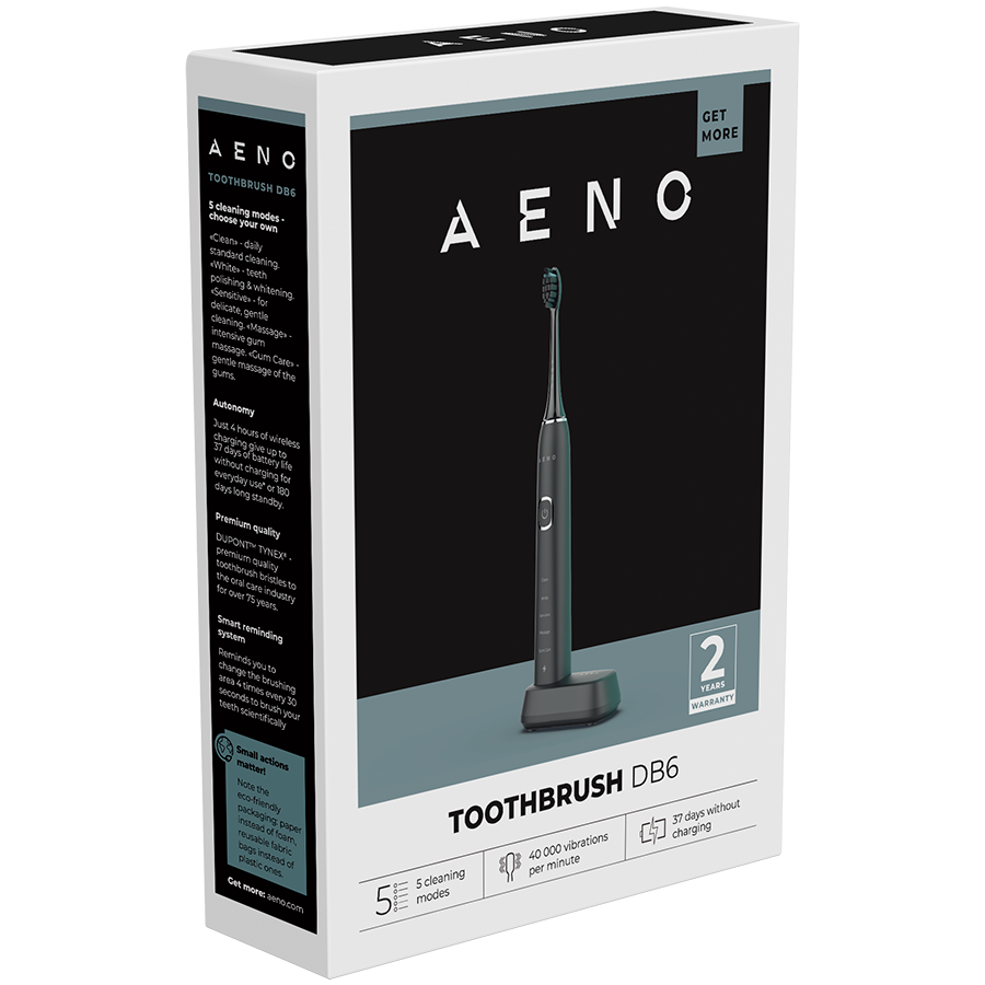 AENO Sonic Electric Toothbrush DB6: Black, 5 modes, wireless charging, 4600 12 241016180028009149.jpg. AENO Sonic Electric Toothbrush DB6: Black, 5 modes, wireless charging, 4600
