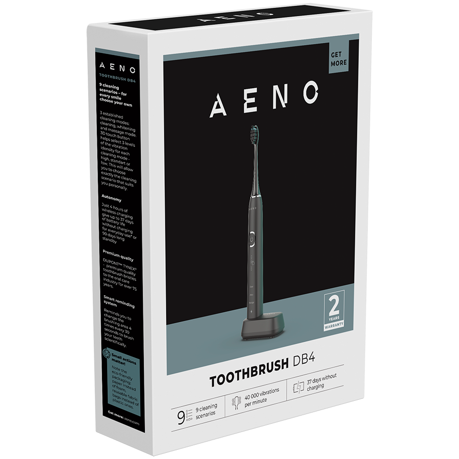 AENO Sonic Electric Toothbrush, DB4: Black, 9 scenarios, with 3D touch, wir 12 241016180025505926.jpg. AENO Sonic Electric Toothbrush, DB4: Black, 9 scenarios, with 3D touch, wir