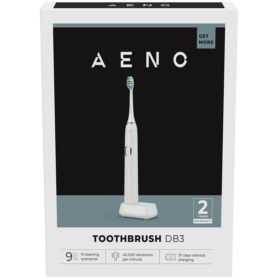 AENO Sonic Electric Toothbrush, DB3: White, 9 scenarios, with 3D touch, wir 9 241016180026611174.jpg. AENO Sonic Electric Toothbrush, DB3: White, 9 scenarios, with 3D touch, wir