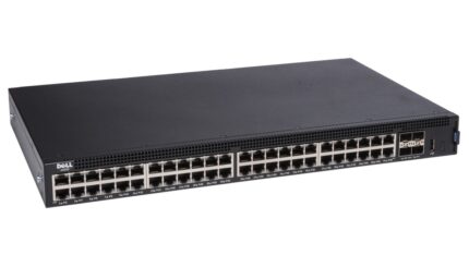 210-AEIP.jpg. Dell X-Series X1052P 48-Port L2+ Gigabit Ethernet 10/100/1000Base-T, 4x 10Gb SFP+ PoE 1U Smart Managed Network Switch