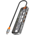 CNS-TDS13. CANYON hub DS-13 7in1 4k USB-C Transparent Space Grey
