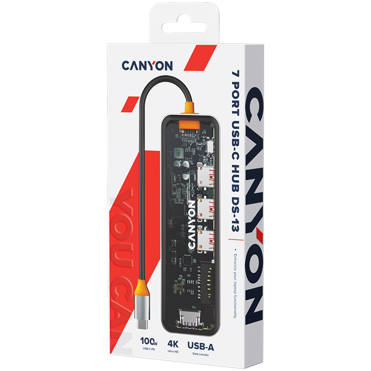 CANYON hub DS-13 7in1 4k USB-C Transparent Space Grey 8 240216112053585735.jpg. CANYON hub DS-13 7in1 4k USB-C Transparent Space Grey