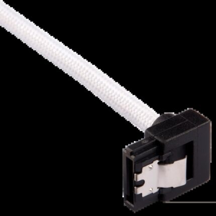 66558463_2305193179.png. Corsair Premium Sleeved SATA Data Cable Set with 90° Connectors; White; 30cm