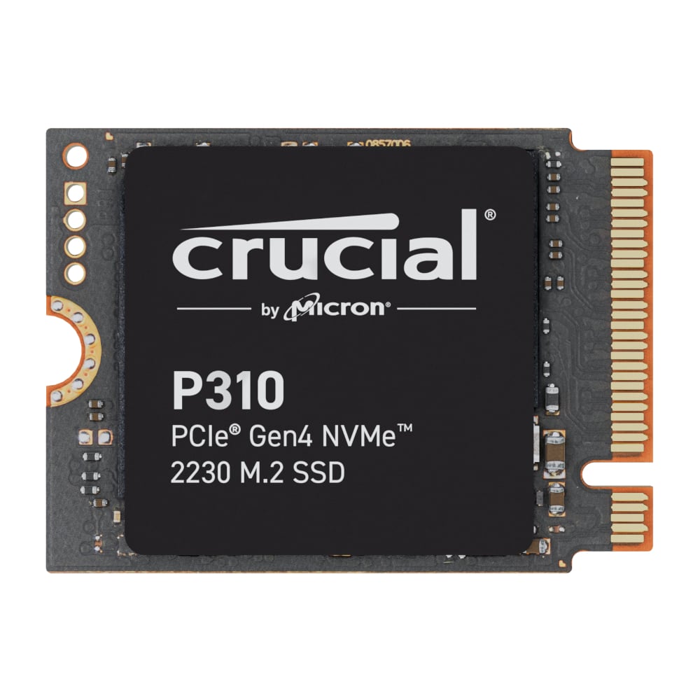 Crucial P310 1TB Gen4 M.2 2230 NVMe 3D NAND SSD 1 CT1000P310SSD2_wr_01a.jpg. Crucial P310 1TB Gen4 M.2 2230 NVMe 3D NAND SSD