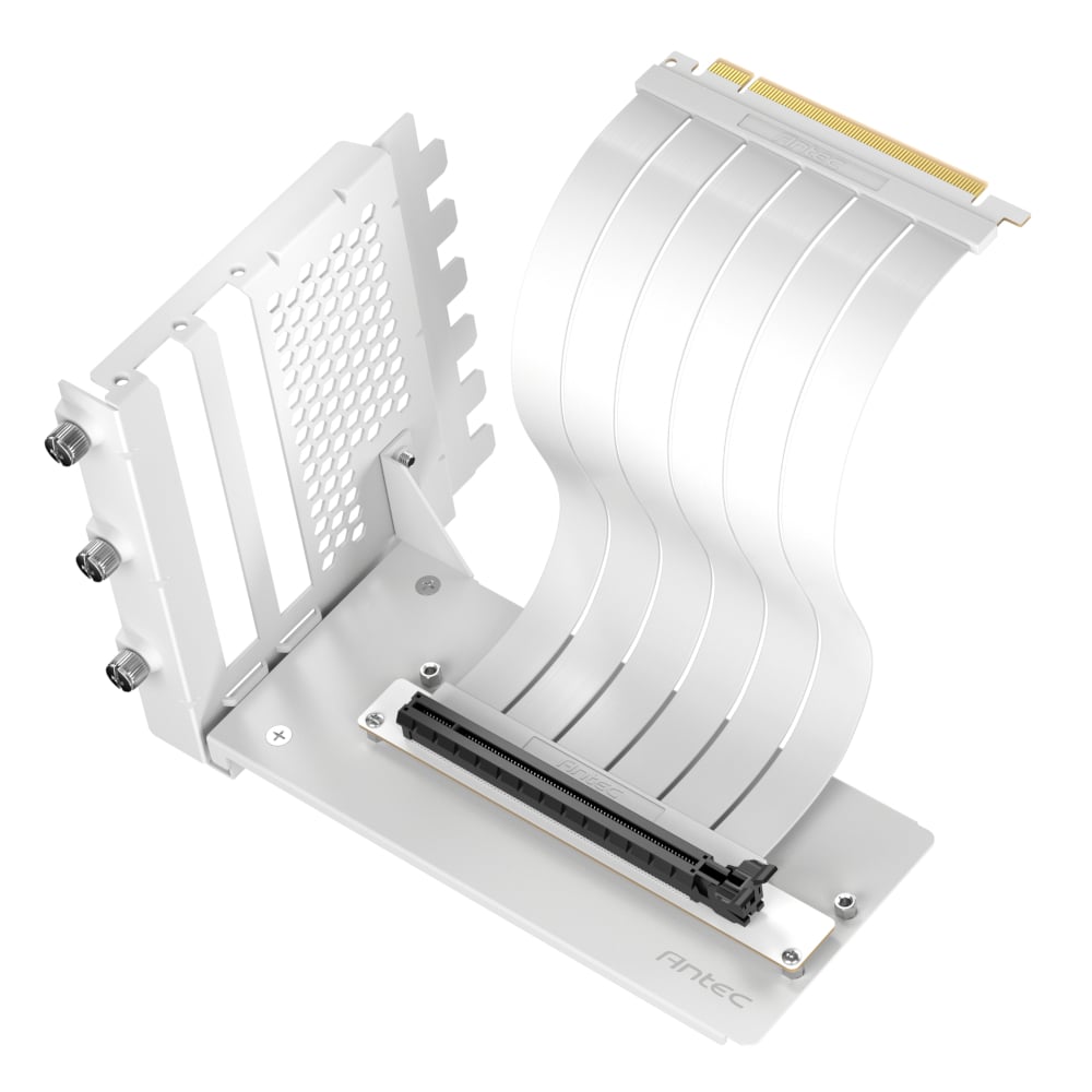 Antec RTX40 PCIe4.0 Riser Cable Vertical Bracket Kit - White 1 AT-RCVB-W200-PCIE4-RTX40_wr_01a.jpg. Antec RTX40 PCIe4.0 Riser Cable Vertical Bracket Kit - White