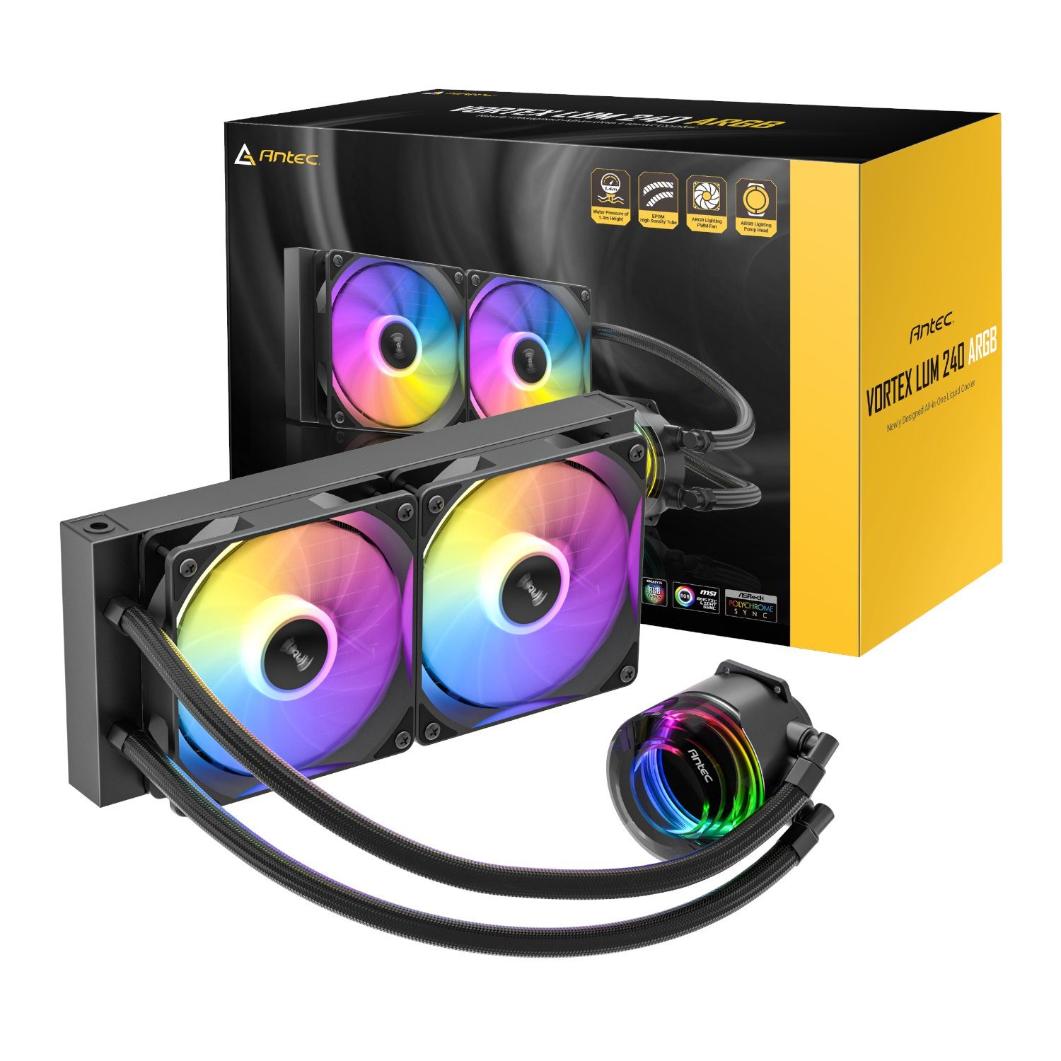 Antec VORTEX LUM 240 ARGB AIO CPU Liquid Cooler – Black 1 Antec_VORTEX-LUM-240-ARGB_wr_01a.jpg. Antec VORTEX LUM 240 ARGB AIO CPU Liquid Cooler – Black