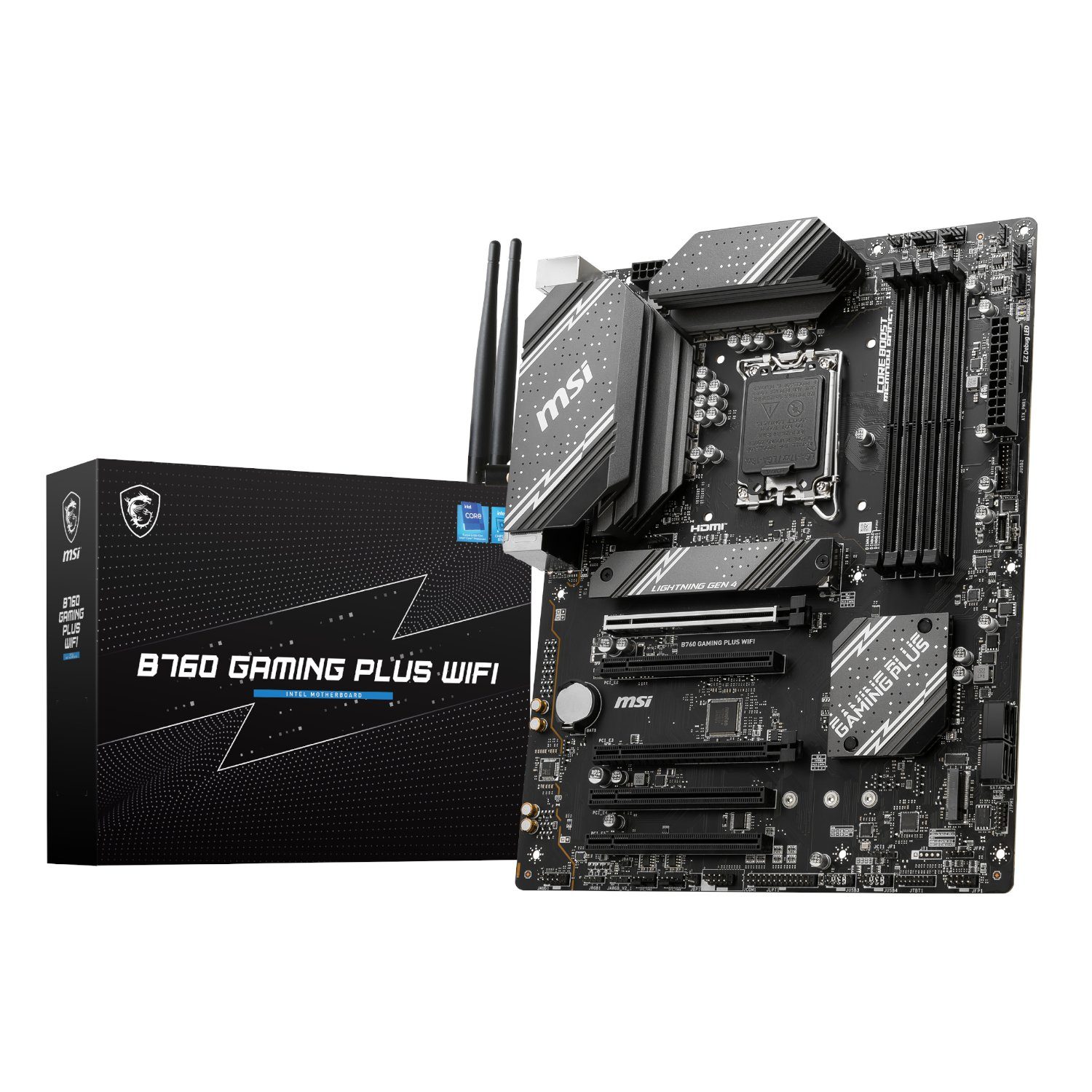 MSI B760M GAMING PLUS WIFI DDR5 LGA1700 ATX Motherboard 1 MSI_B760GAMINGPLUSWIFI_wr_01a.jpg. MSI B760M GAMING PLUS WIFI DDR5 LGA1700 ATX Motherboard