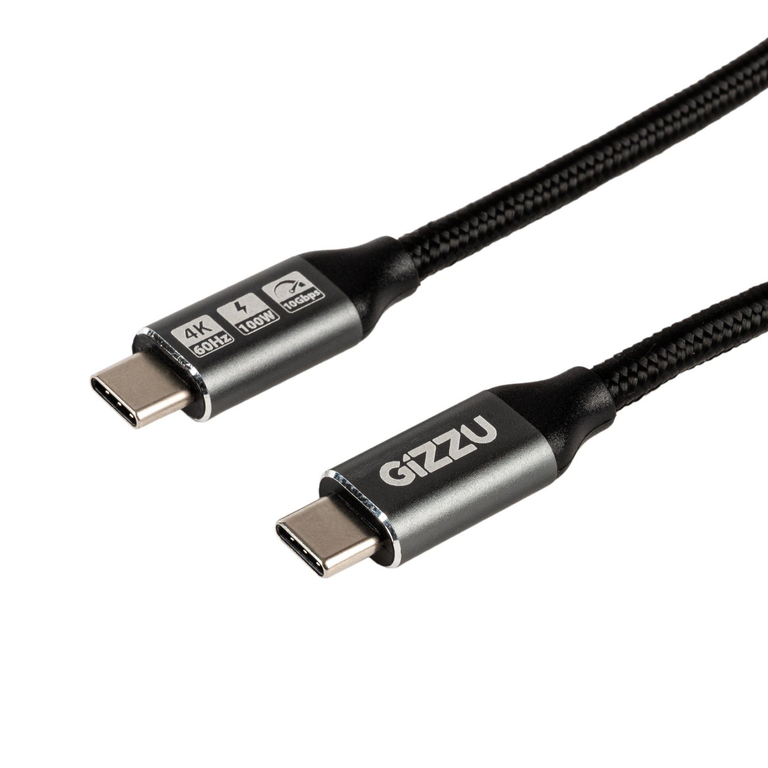 GIZZU 100W 10Gbps Type-C 1m Cable 1 GIZZU-GCPCC10010G-02-100W-10Gbps-Type-C-2m-Cable_A. GIZZU 100W 10Gbps Type-C 1m Cable