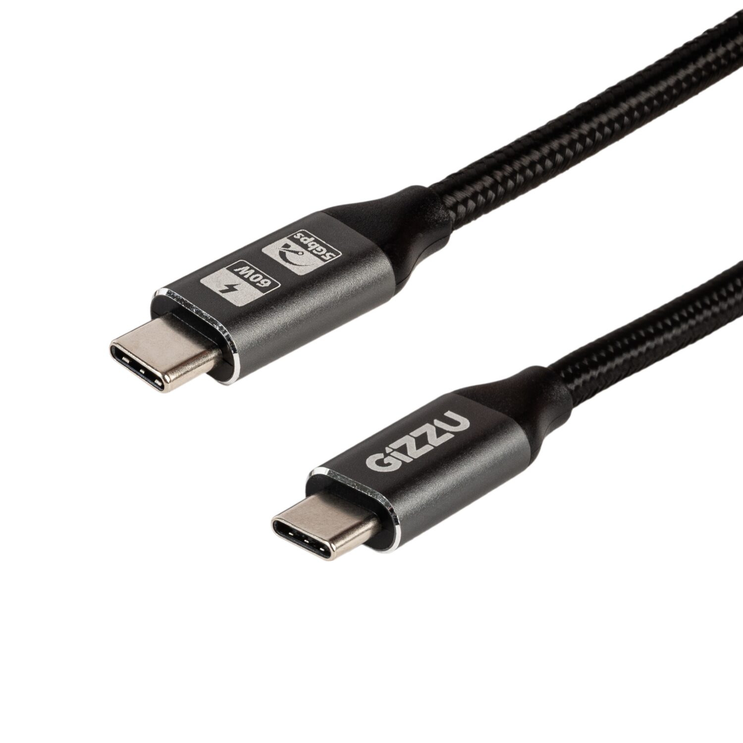 GIZZU 60W 5Gbps Type-C 1m Cable 1 GCPCC0605G-01-wr-0.jpg. GIZZU 60W 5Gbps Type-C 1m Cable
