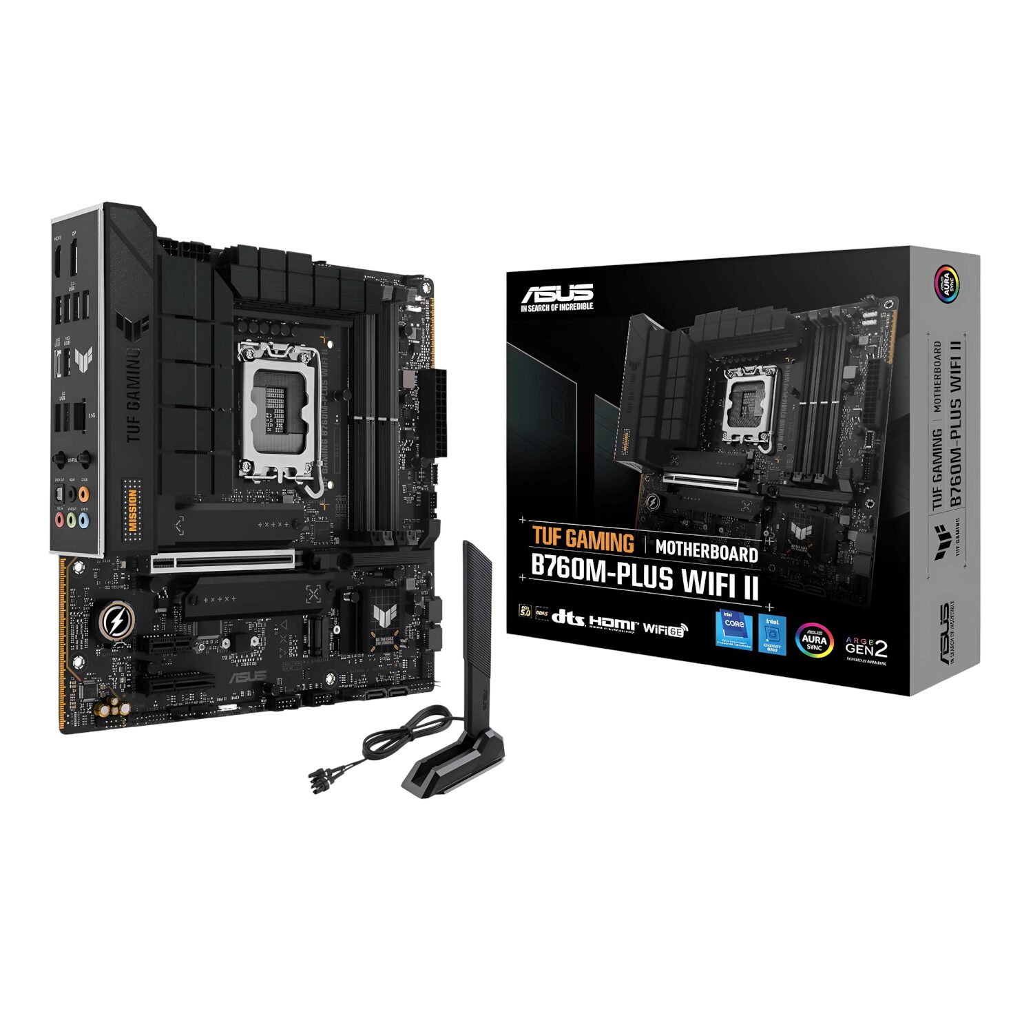 Asus TUF Gaming B760M-PLUS WIFI II - mATX Motherboard 1 TUFGAMINGB760M-PLUSWIFIII-WR-01.jpg. Asus TUF Gaming B760M-PLUS WIFI II - mATX Motherboard