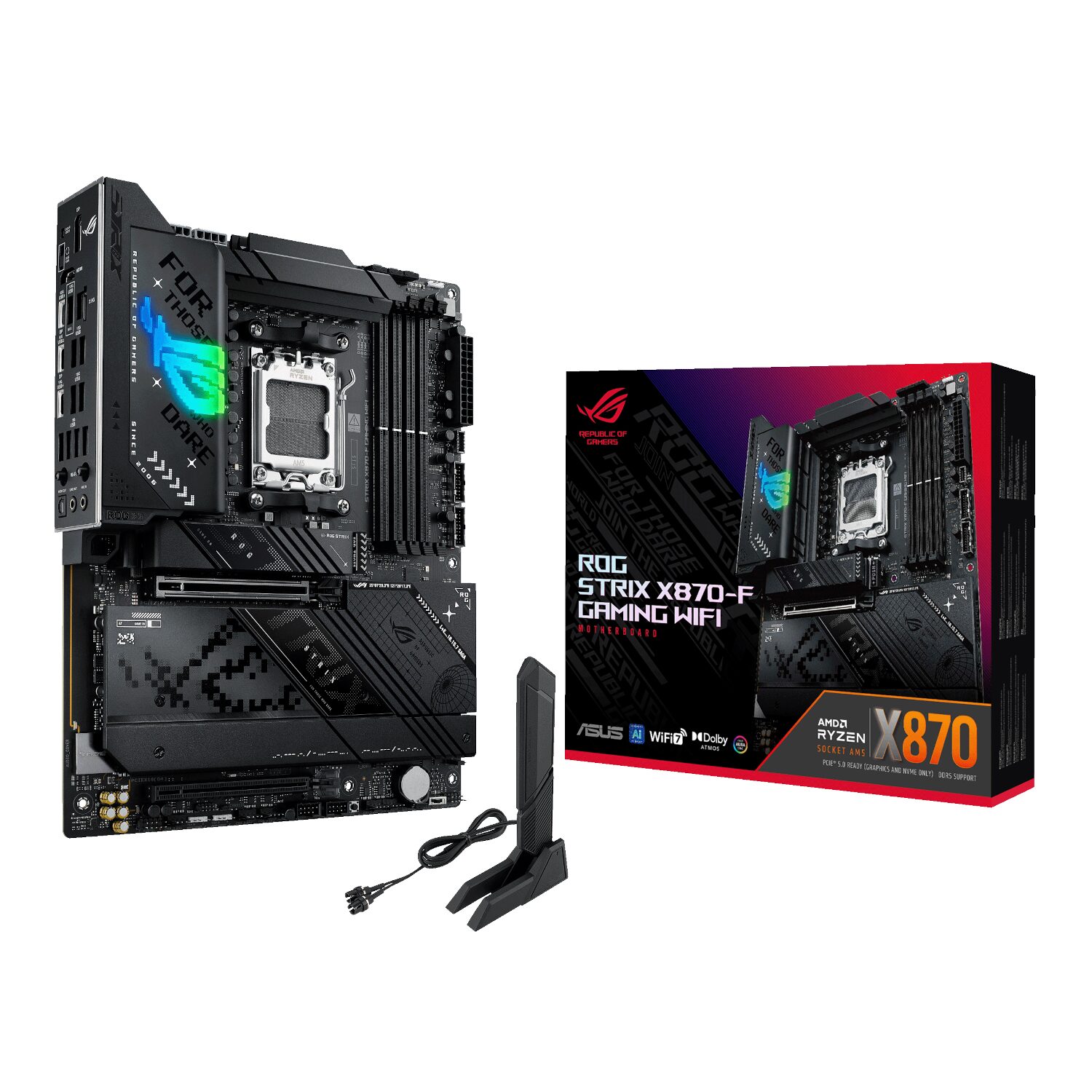 Asus ROG Strix X870-F Gaming WiFi Motherboard - ATX AMD AM5 1 ROGSTRIXX870-FGAMINGWIFI-WR-01.jpg. Asus ROG Strix X870-F Gaming WiFi Motherboard - ATX AMD AM5