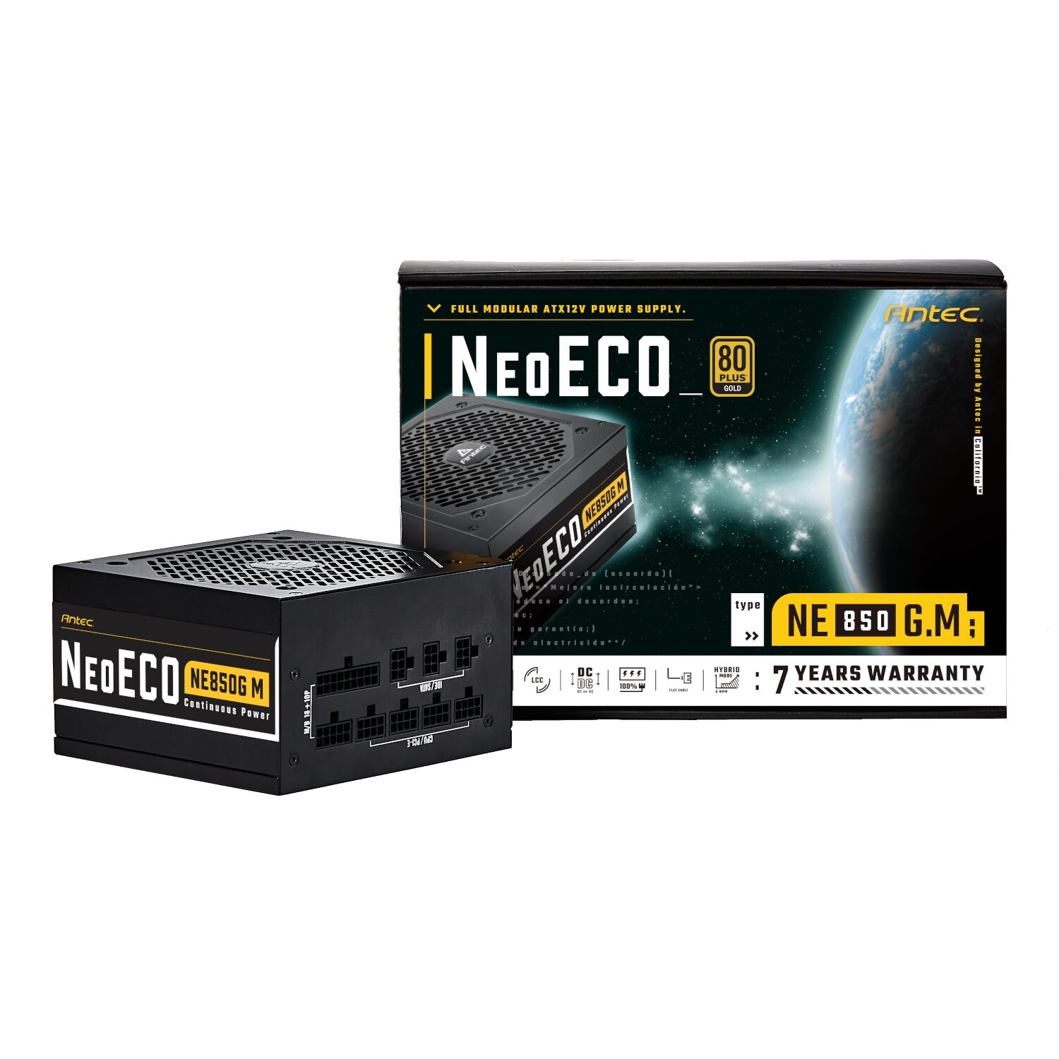 Antec NeoECO Gold Modular 850W Power Supply Unit (80 PLUS® Gold, PCIe 5.0 Ready, Full Modular) 1 NE850G-WR-01.jpg. Antec NeoECO Gold Modular 850W Power Supply Unit (80 PLUS® Gold, PCIe 5.0 Ready, Full Modular)