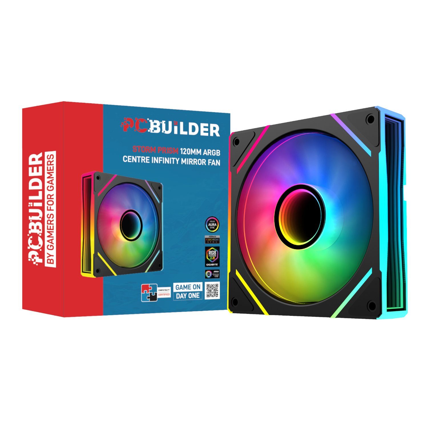 PCBuilder STORM PRISM 120mm ARGB Fan - Black 1 PCB-CF-STORM_PCBuilder-STORM-PRISM-120mm-ARGB-Fan_. PCBuilder STORM PRISM 120mm ARGB Fan - Black