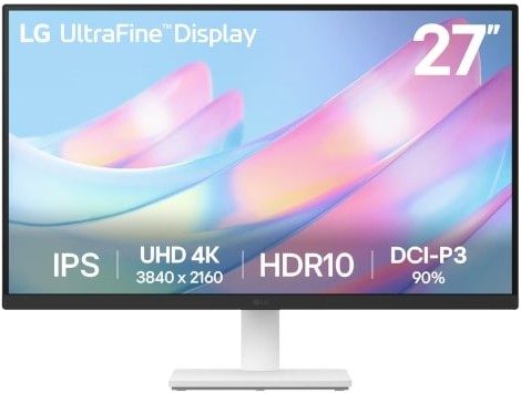 LG UltraFine 27" 4K UHD IPS Monitor - White 2 Big_27US500-W.AFAQ_-3.jpg. LG UltraFine 27" 4K UHD IPS Monitor - White