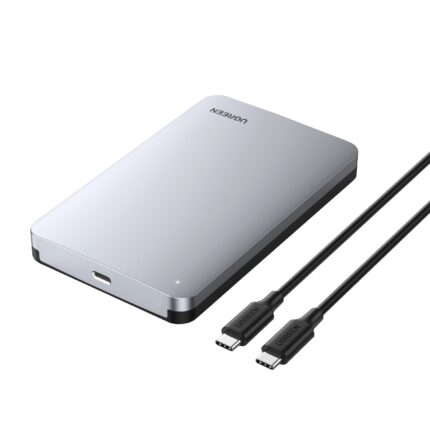 CM300-70499_UGreen-CM300-2.5-inch-USB-Type-C-Hard-. UGreen CM300 2.5 inch USB Type-C Hard Drive Enclosure - Silver
