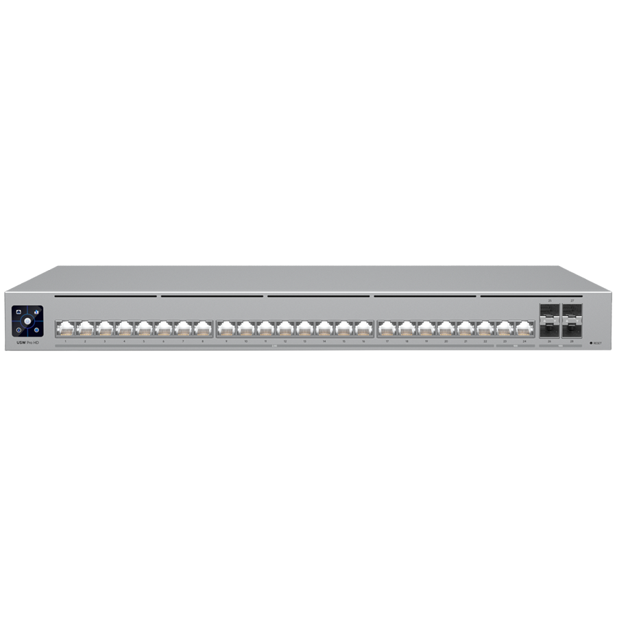 Ubiquiti Layer 3 Etherlighting USW-PRO-HD-24-POE-EU (22) 2.5 GbE, (2) 10 Gb 1 250630100020059081.jpg. Ubiquiti Layer 3 Etherlighting USW-PRO-HD-24-POE-EU (22) 2.5 GbE, (2) 10 Gb