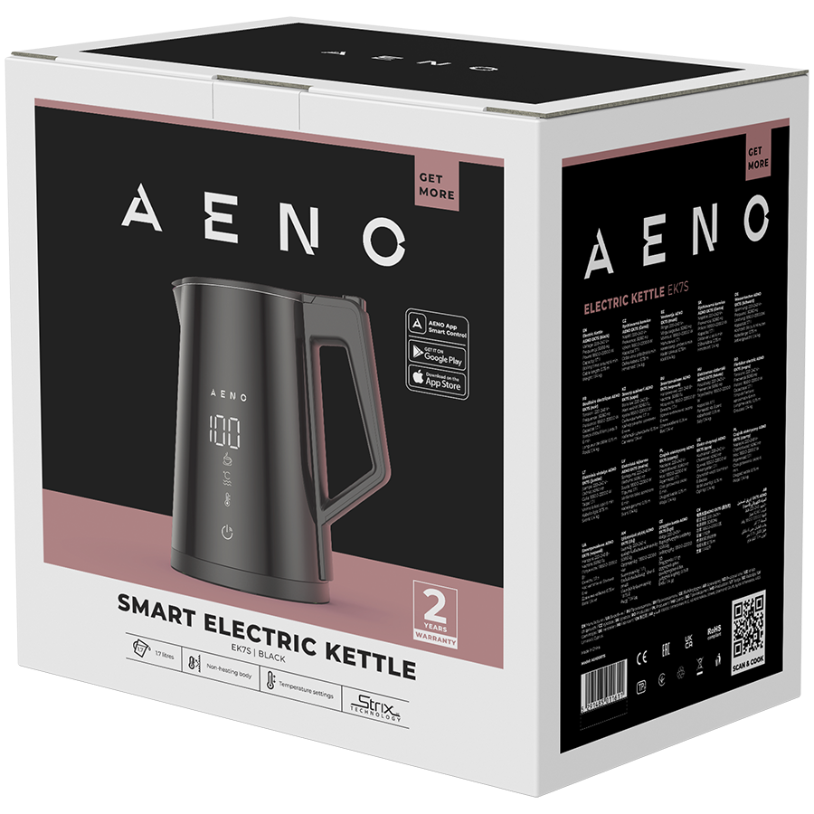 AENO Electric Kettle EK7S Smart: 1850-2200W, 1.7L, Strix, Double-walls, Tem 5 241209095959167977.jpg. AENO Electric Kettle EK7S Smart: 1850-2200W, 1.7L, Strix, Double-walls, Tem