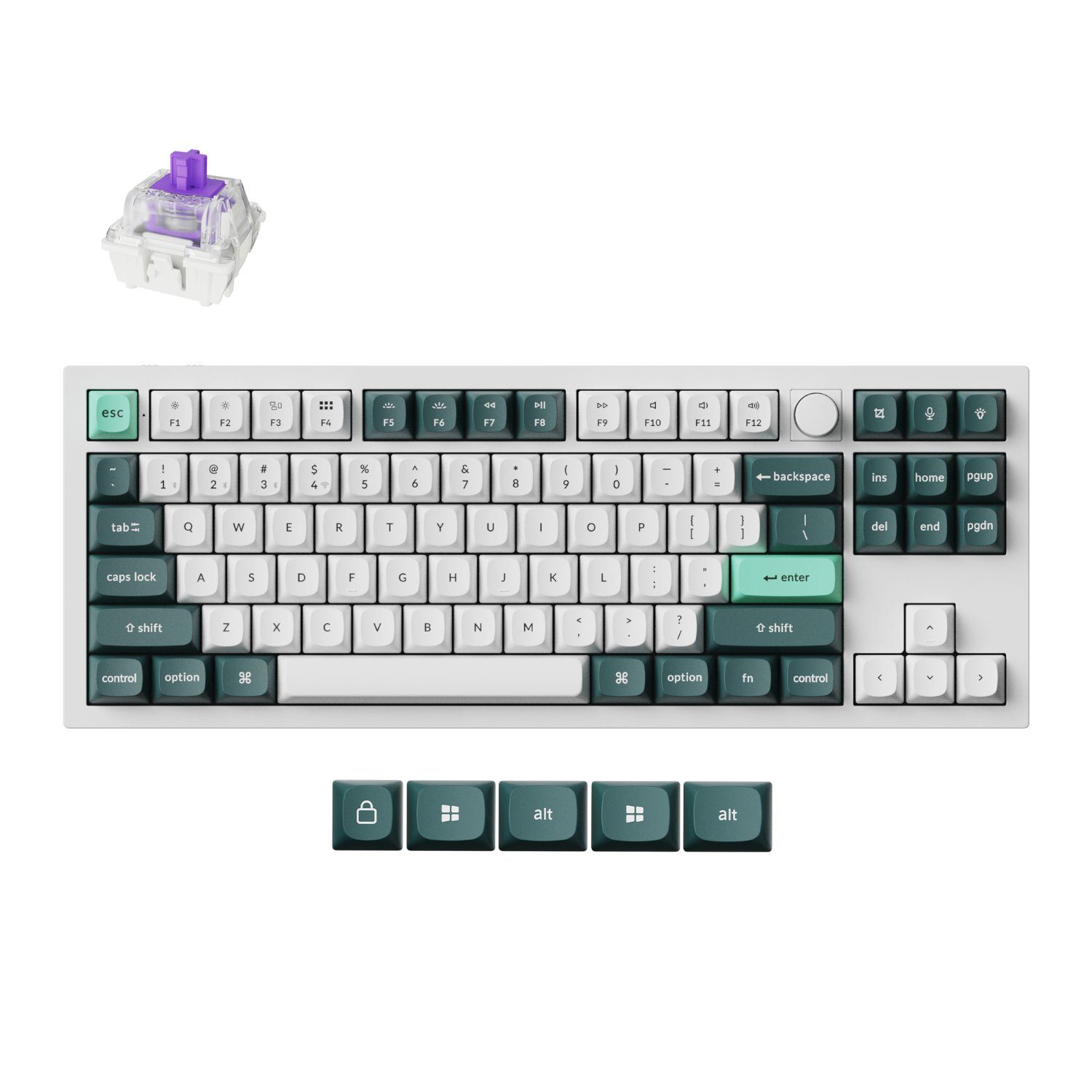 Keychron Q3 HE QMK 80% Wireless Custom Mechanical Keyboard (Nebula Switch) - Shell White 1 Q3H-P1_Keychron-Q3-HE-QMK-Wireless-Custom-Keyboard. Keychron Q3 HE QMK 80% Wireless Custom Mechanical Keyboard (Nebula Switch) - Shell White